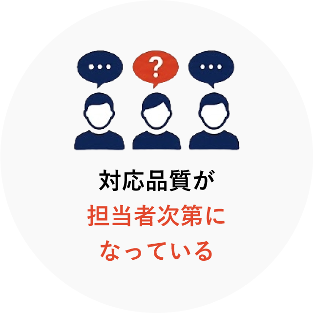 対応品質が担当者次第になっている